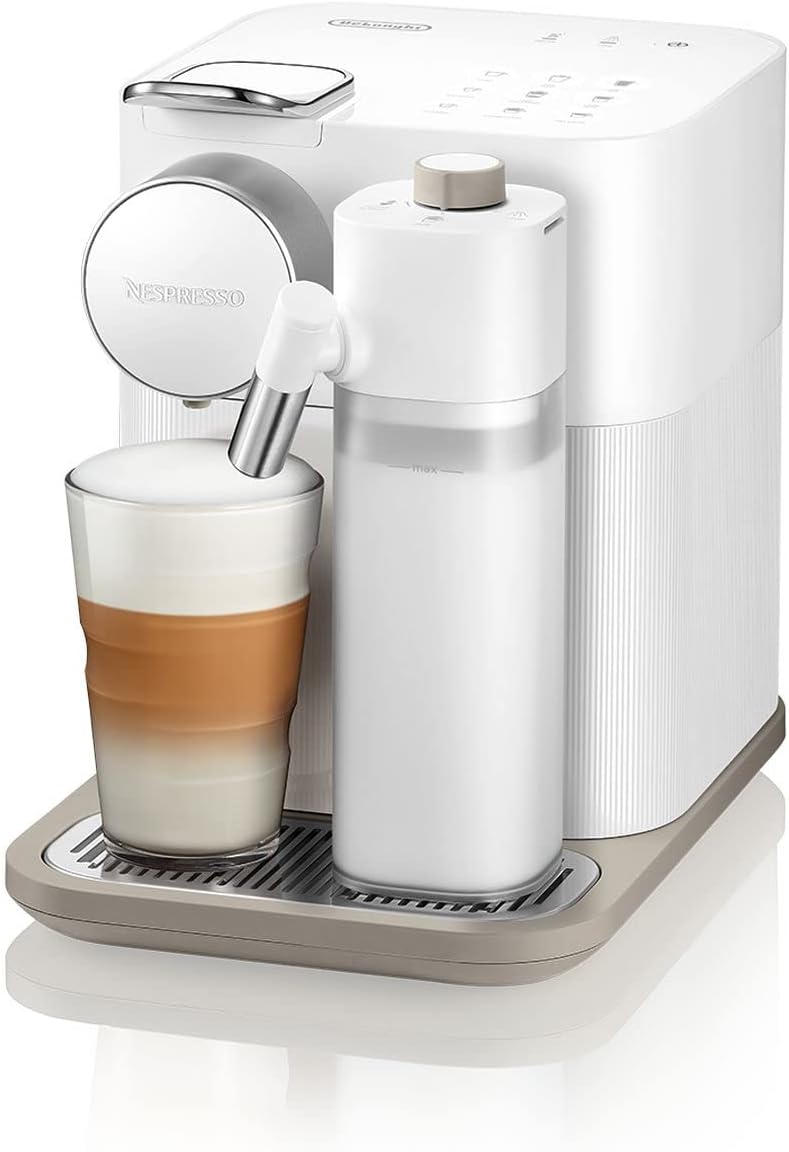 Kaffeekapselmaschine – Automatisches Milchsystem, 19 Bar Druck, 1400W, Weiß
