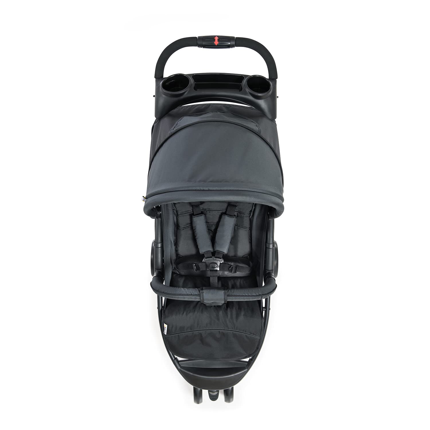 Leichter & Faltbarer Buggy mit Liegefunktion, Getränkehalter & XL-Korb – Schwarz