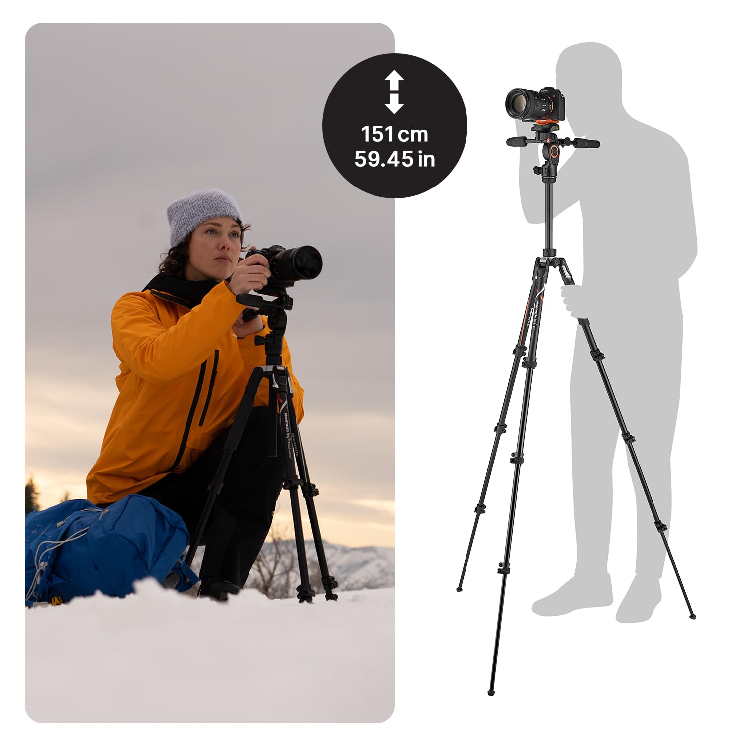 Manfrotto Befree Advanced 3-Wege Stativ – Aluminium, Reise-Stativ mit Fluid-Kopf & Tragetasche