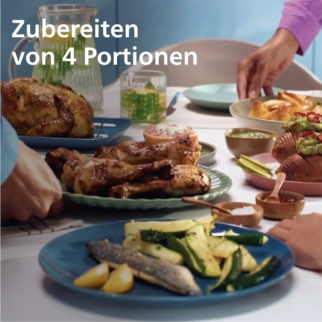 Philips Airfryer Dual Basket 3000 Series – 9L Heißluftfritteuse, 2 Körbe, RapidAir Plus Technologie, 90% weniger Fett