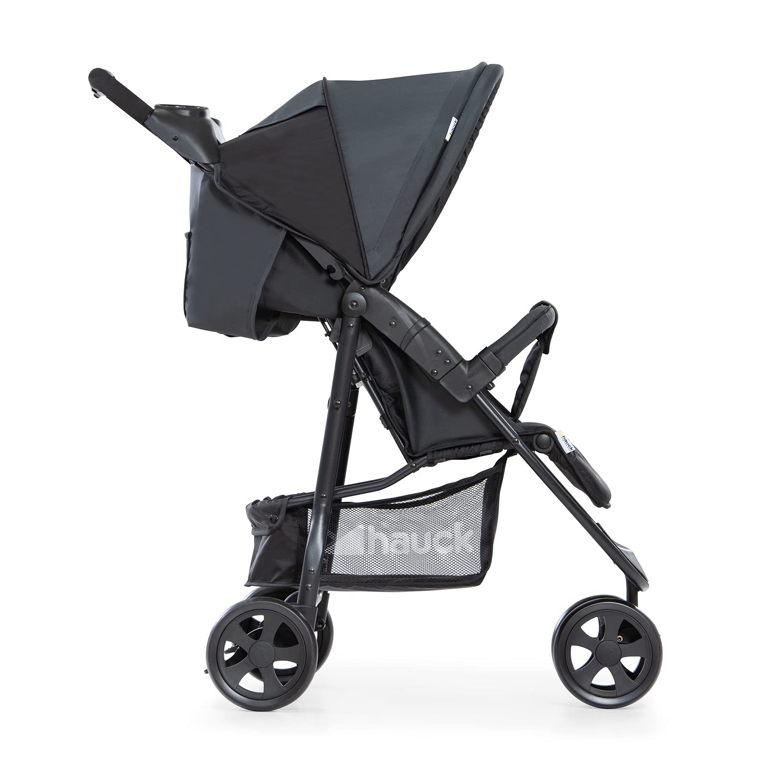 Leichter & Faltbarer Buggy mit Liegefunktion, Getränkehalter & XL-Korb – Schwarz