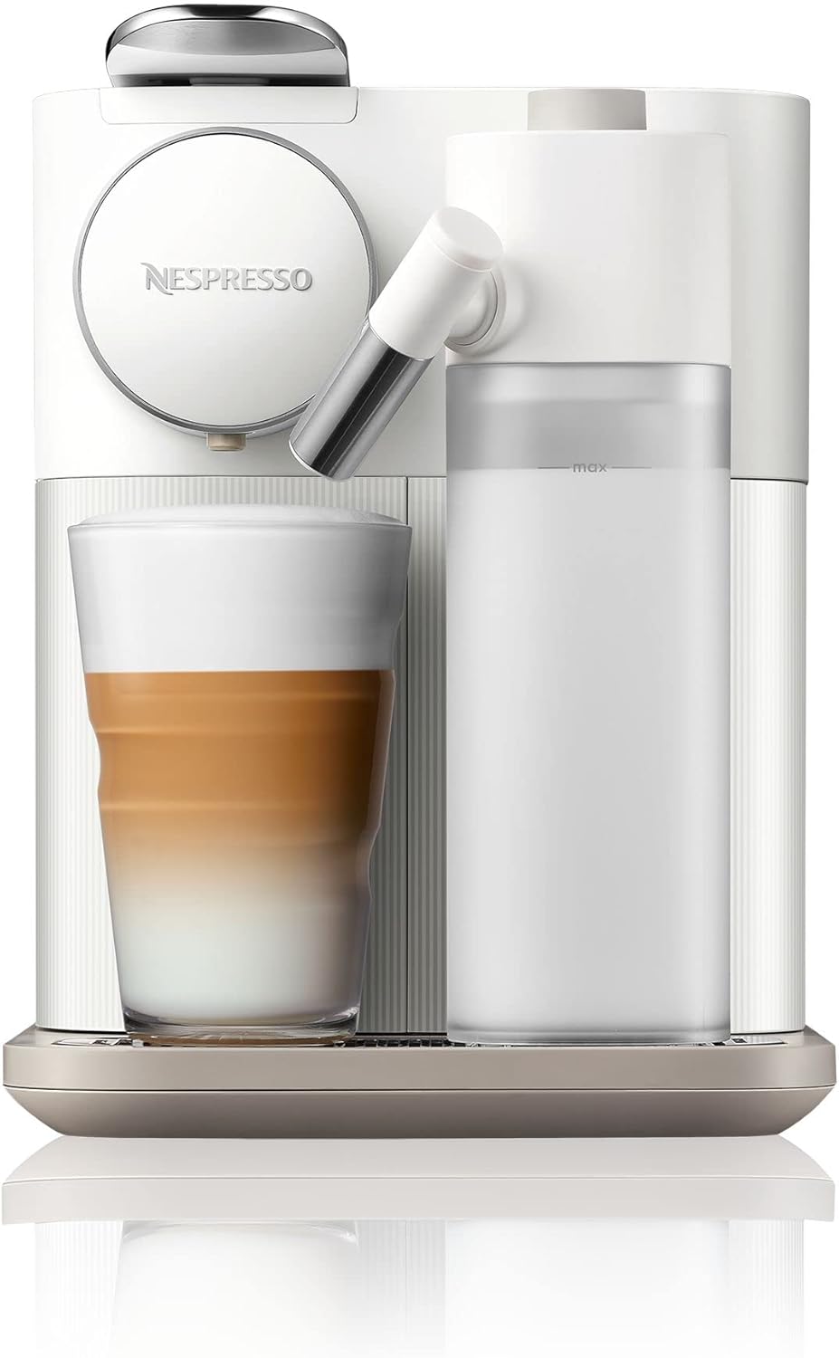 Kaffeekapselmaschine – Automatisches Milchsystem, 19 Bar Druck, 1400W, Weiß
