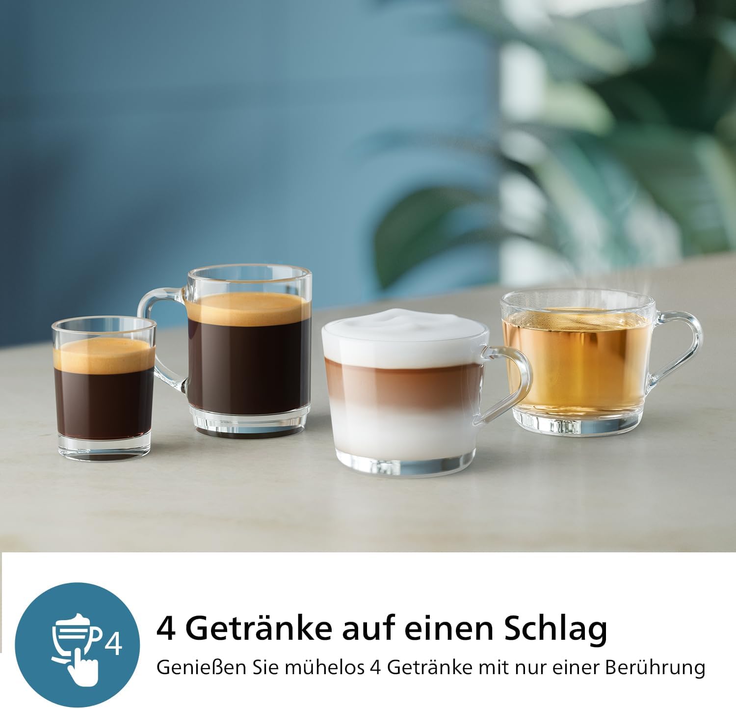 Vollautomatische Espressomaschine – 4 Getränke, Touchscreen