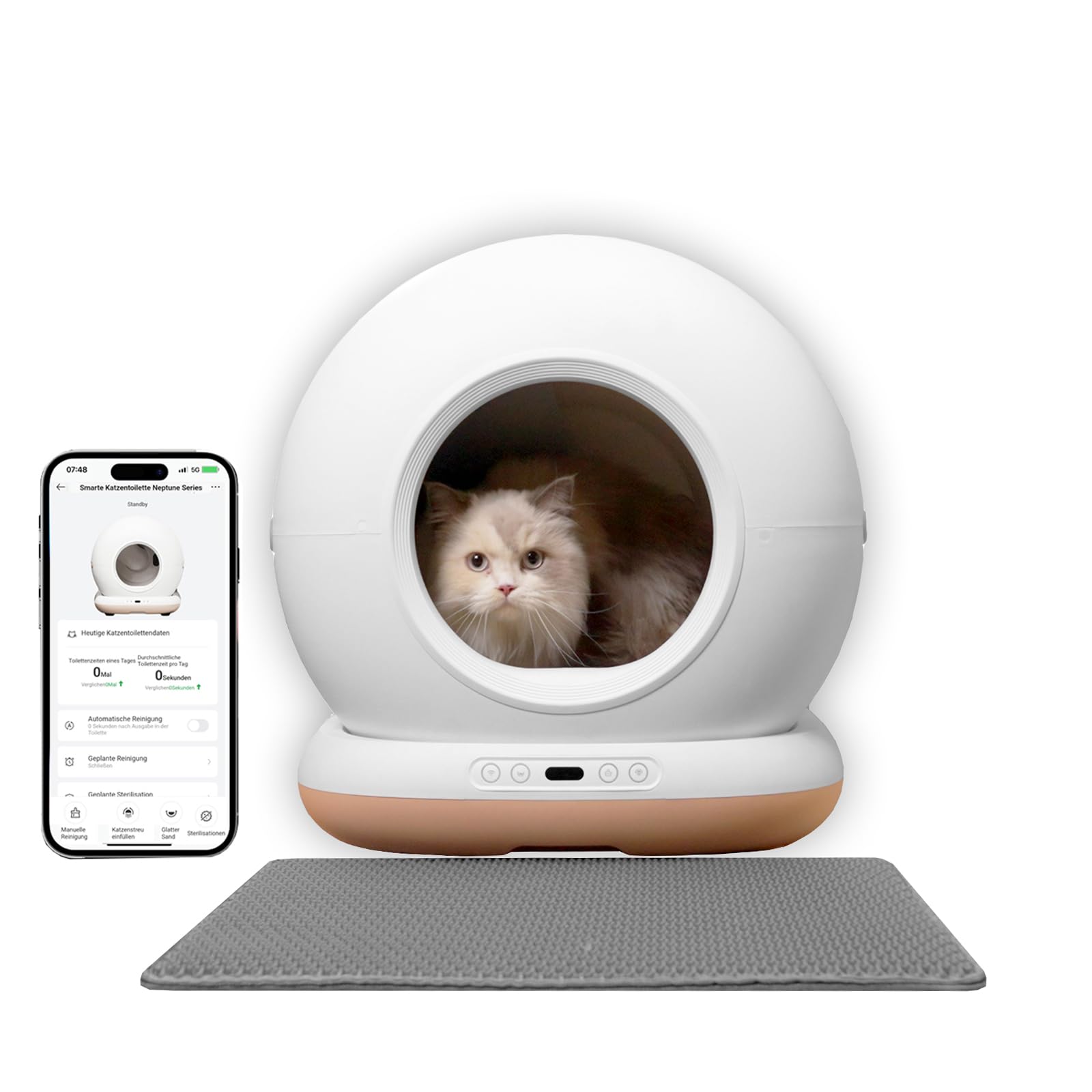Selbstreinigende Katzentoilette 72L – APP-Steuerung & UV-Sterilisation