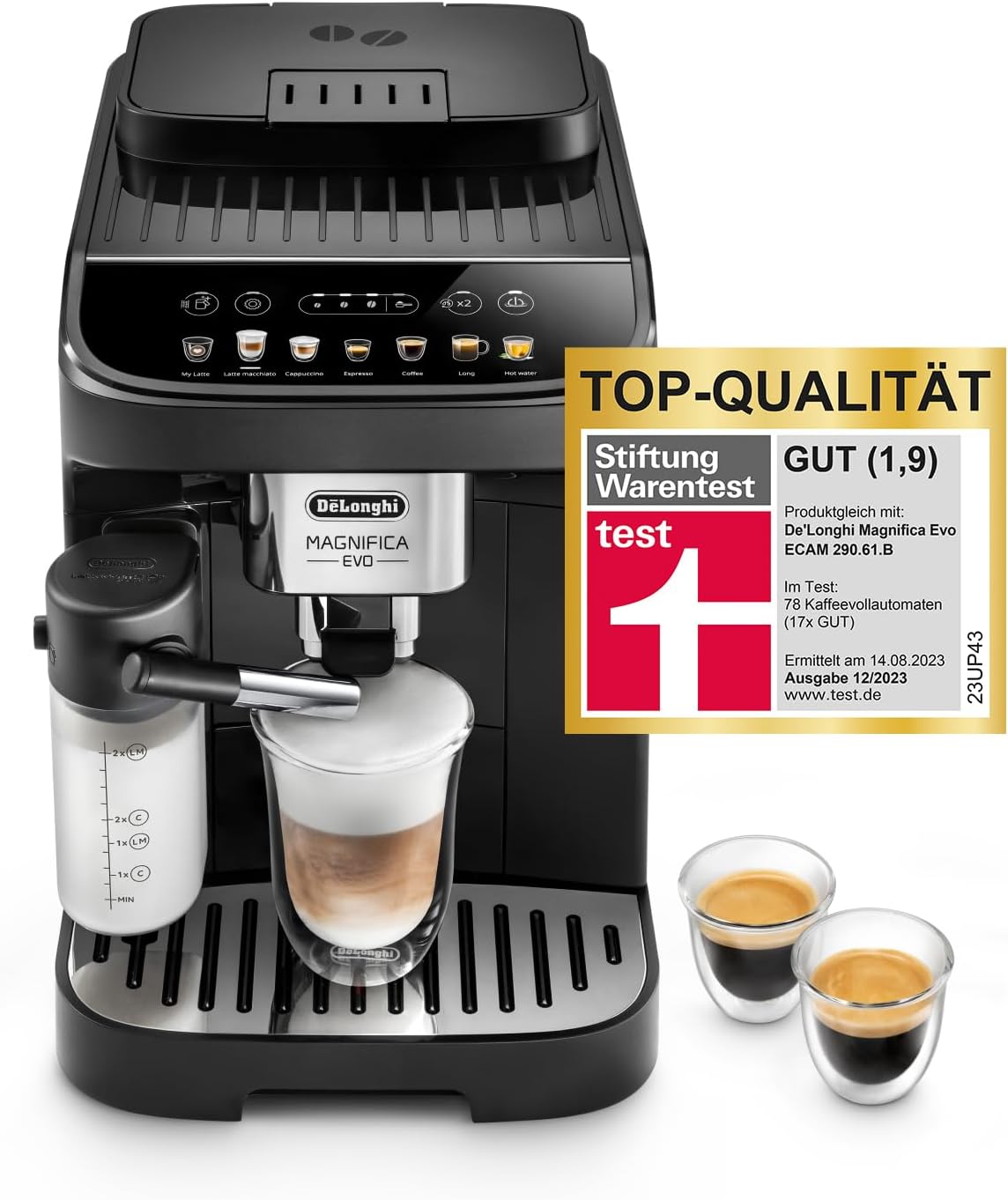 Kaffeevollautomat – LatteCrema Milchsystem, 7 Direktwahltasten