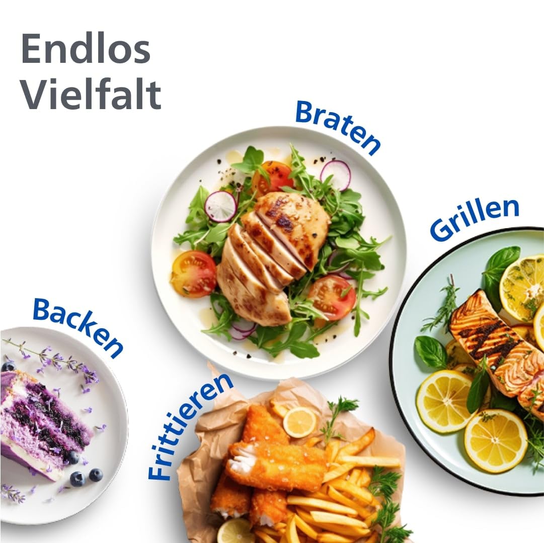 Philips Airfryer Dual Basket 3000 Series – 9L Heißluftfritteuse, 2 Körbe, RapidAir Plus Technologie, 90% weniger Fett