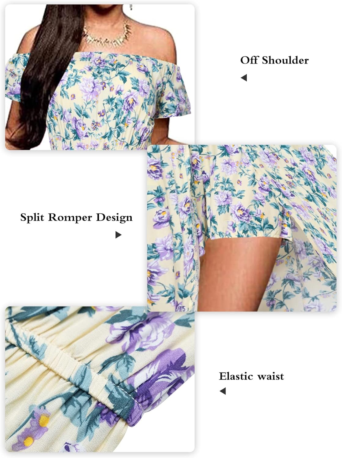 Damen Schulterfreies Maxi-Strampler Kleid