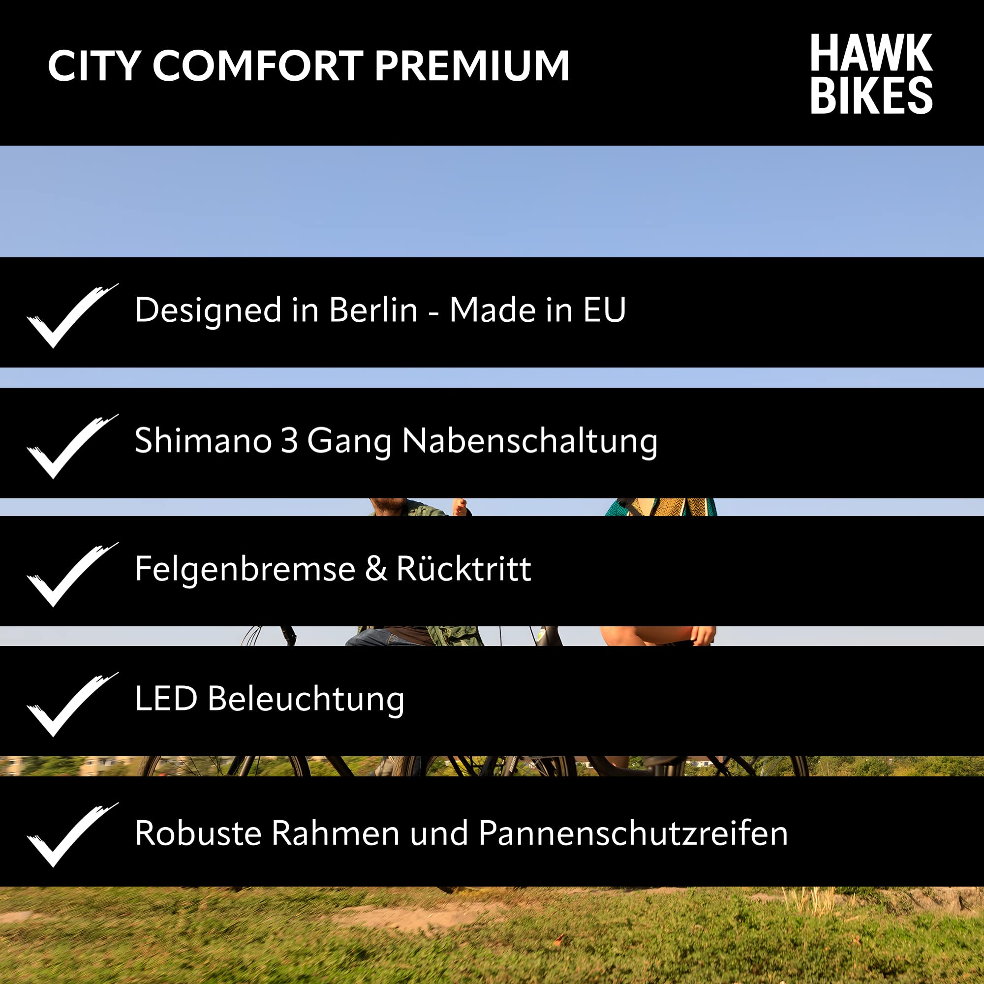 HAWK City Comfort – 28" Damenfahrrad, leichtes Stadtfahrrad,