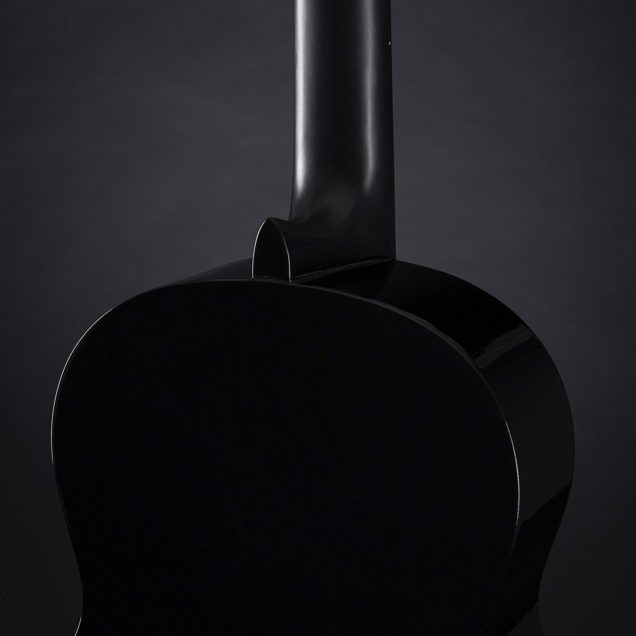 Akustikgitarre 4/4 – Hochwertige Gitarre für Einsteiger in edlem Design, Schwarz