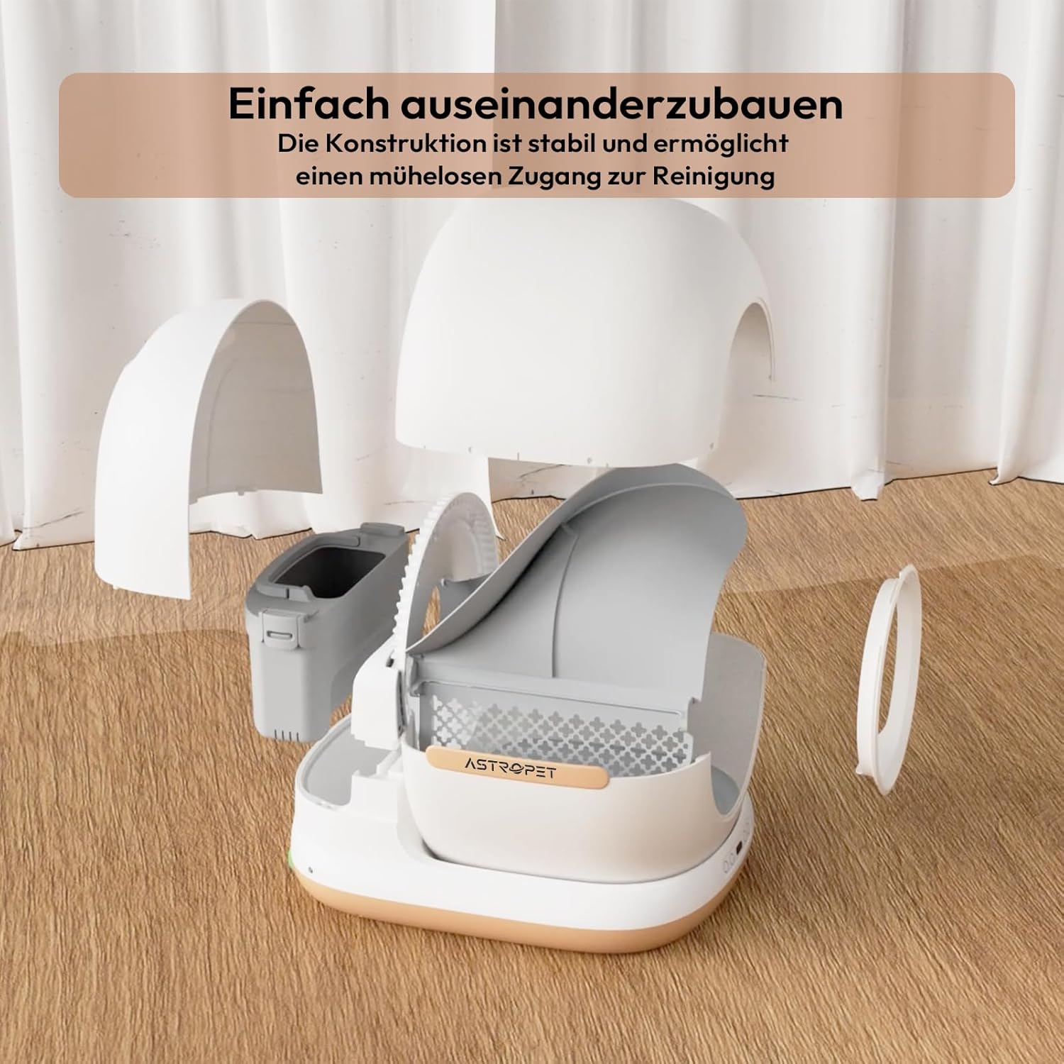 Selbstreinigende Katzentoilette 72L – APP-Steuerung & UV-Sterilisation