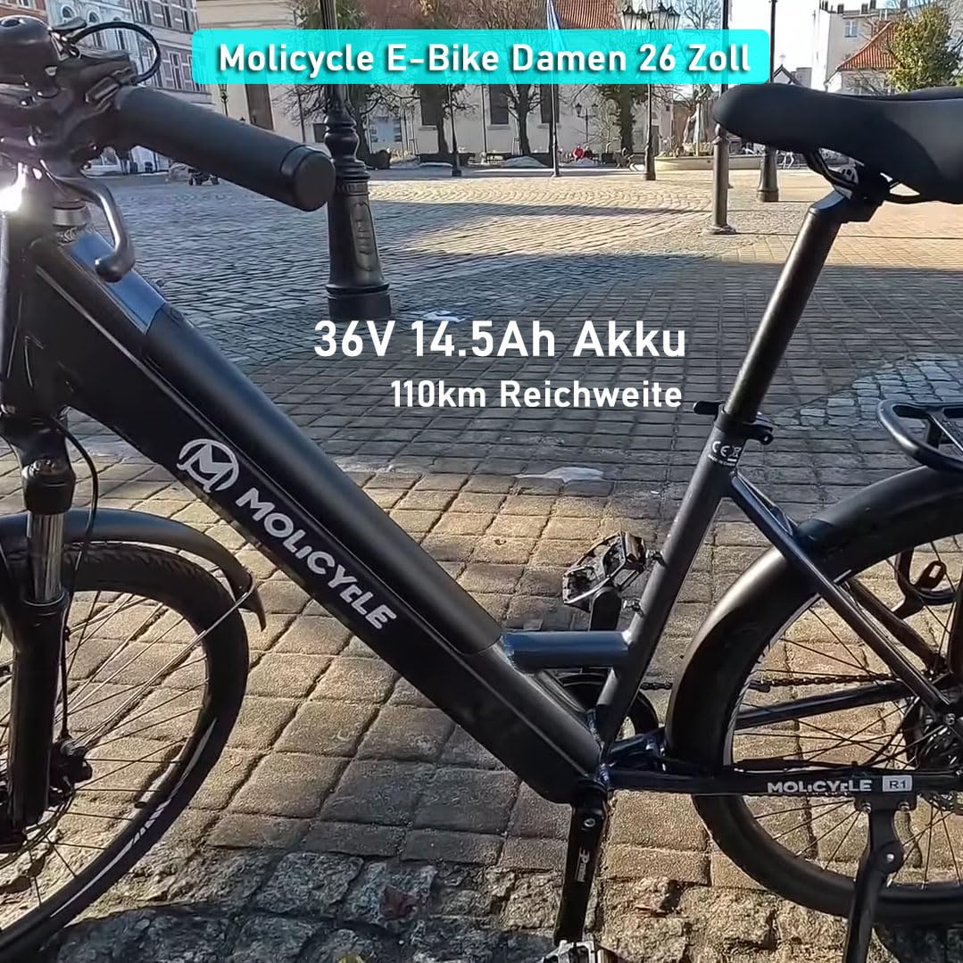 Molicycle R1 26" E-Bike Damen – 250W Motor, 14.5Ah Akku, 110 km Reichweite