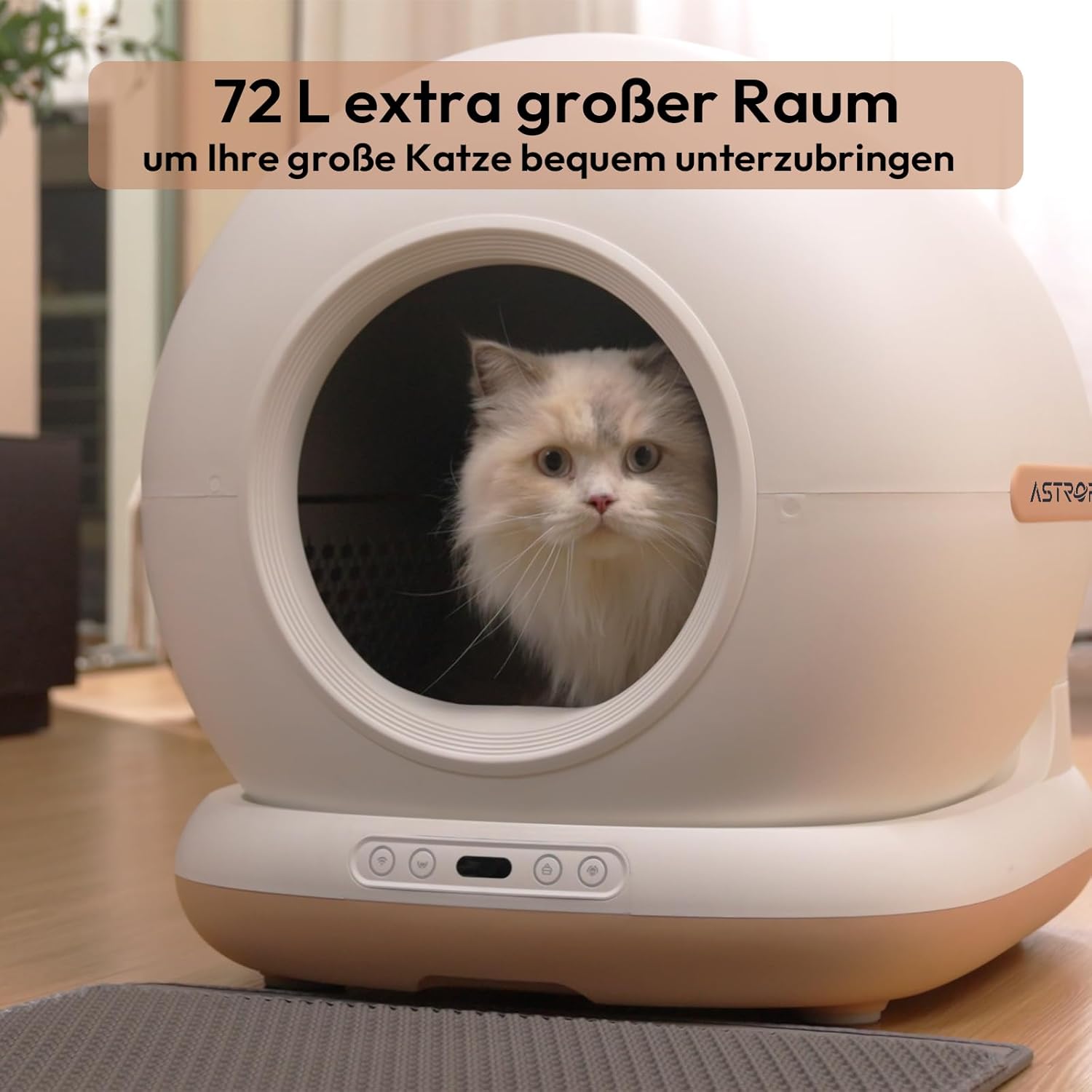 Selbstreinigende Katzentoilette 72L – APP-Steuerung & UV-Sterilisation